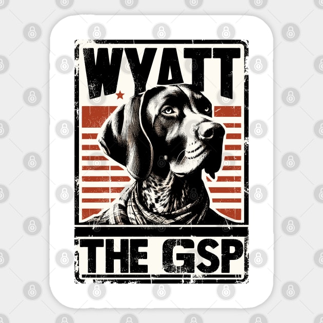 Meet Wyatt, the Famous GSP Dog Sticker by aswIDN